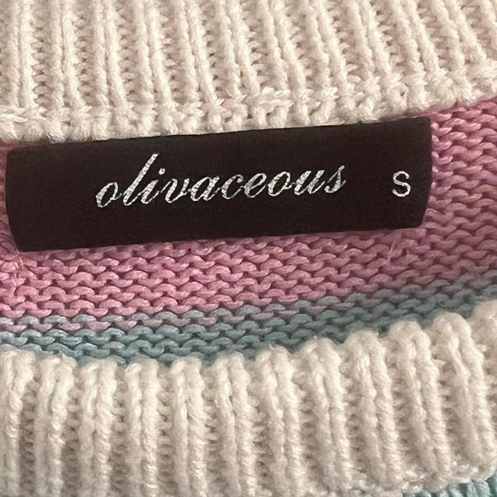 Olivacious Women's Checkerboard Knit Vest Top S Sleeveless Cropped Sweater - Picture 4 of 4